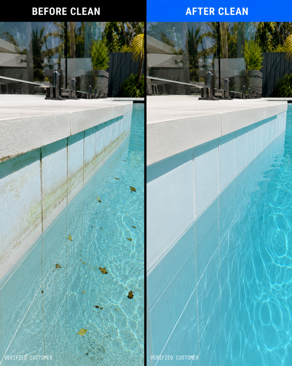 Polar pool clean before and after