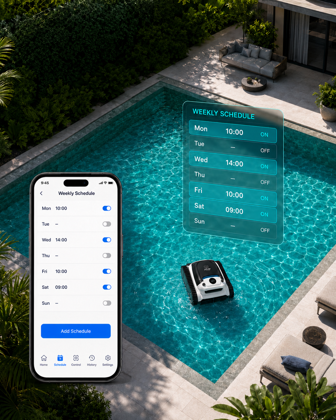 Weekly pool cleaning schedule